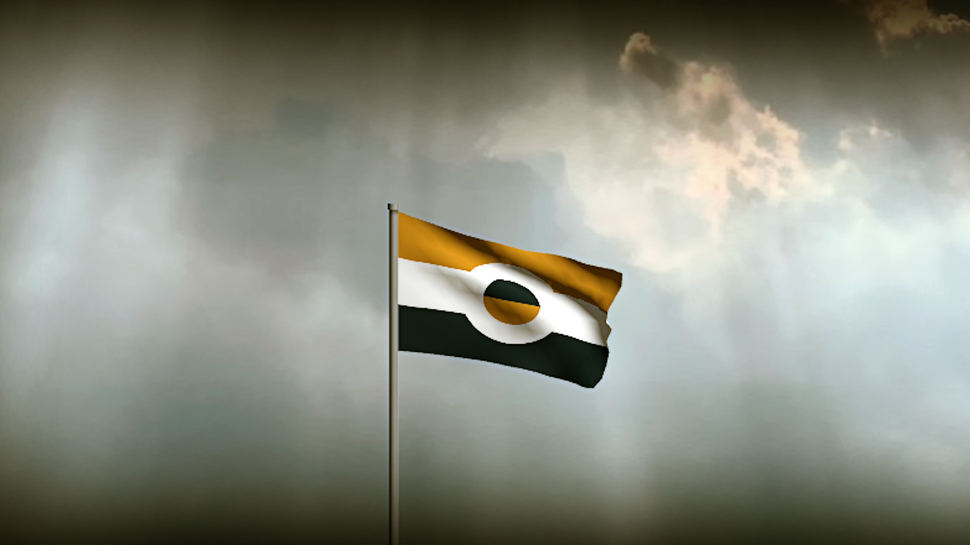 The Aurelian flag waving in the wind